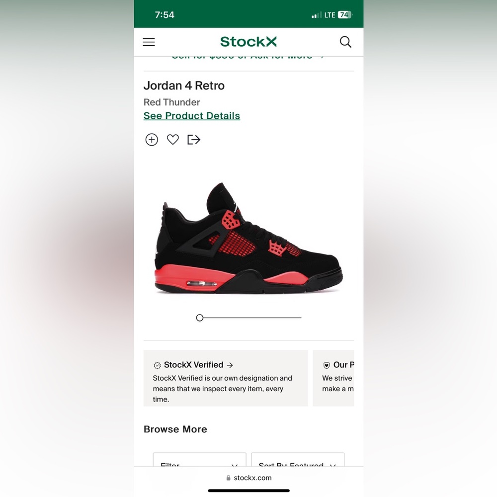 Jordan 4s red thunder